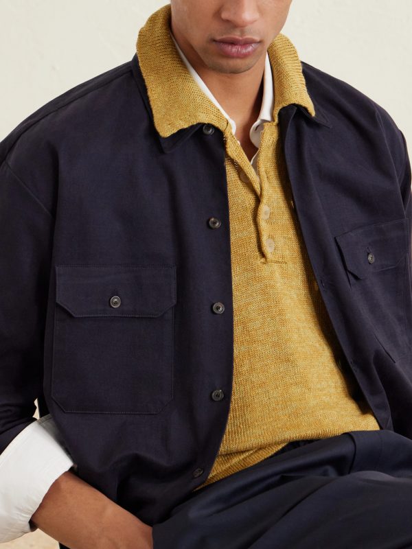 Knitted Linen Polo Shirt - CU Knitted Linen Polo Shirt - CU