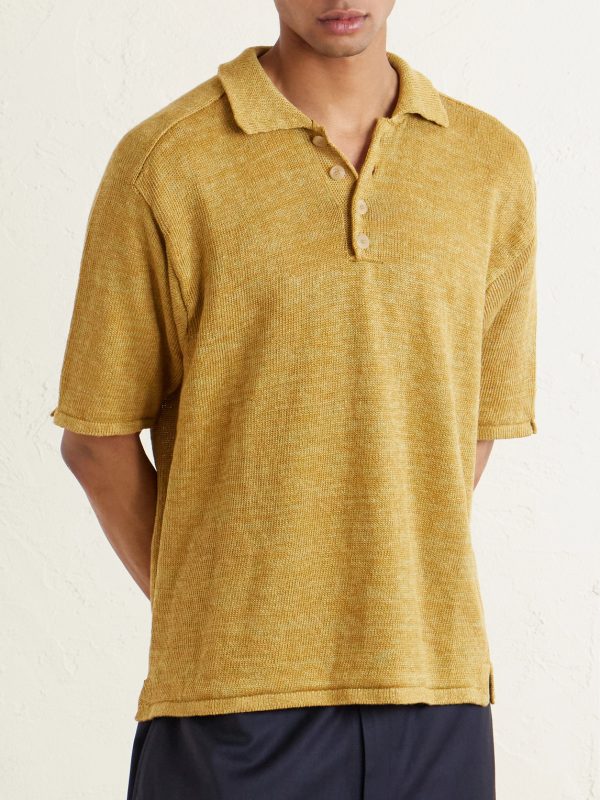Knitted Linen Polo Shirt - FR Knitted Linen Polo Shirt - FR