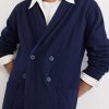 Double-Breasted Striped Wool, Cashmere and Cotton-Blend Blazer - CU Double-Breasted Striped Wool, Cashmere and Cotton-Blend Blazer - CU
