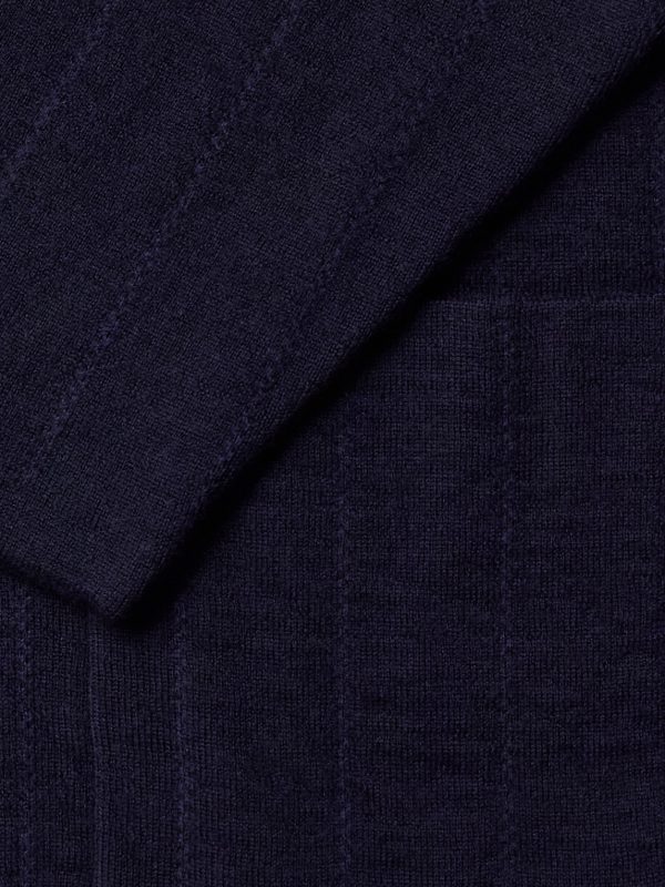 Double-Breasted Striped Wool, Cashmere and Cotton-Blend Blazer - E1 Double-Breasted Striped Wool, Cashmere and Cotton-Blend Blazer - E1