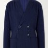 Double-Breasted Striped Wool, Cashmere and Cotton-Blend Blazer Double-Breasted Striped Wool, Cashmere and Cotton-Blend Blazer