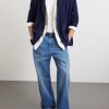 Double-Breasted Striped Wool, Cashmere and Cotton-Blend Blazer - OU Double-Breasted Striped Wool, Cashmere and Cotton-Blend Blazer - OU