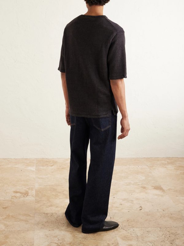 Knitted Linen T-Shirt - BK Knitted Linen T-Shirt - BK