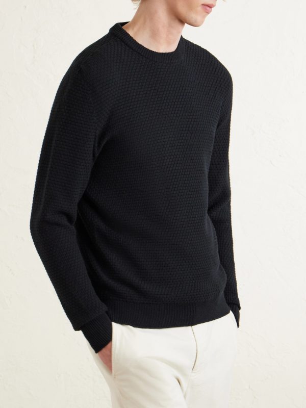 Caoladóir Basketweave Textured Cotton and Cashmere-Blend Sweater - FR