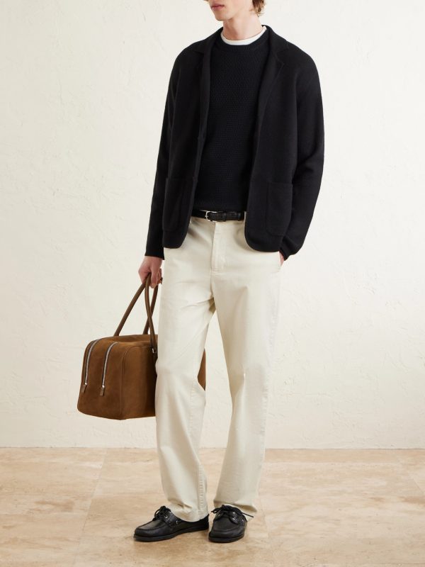 Caoladóir Basketweave Textured Cotton and Cashmere-Blend Sweater - OU