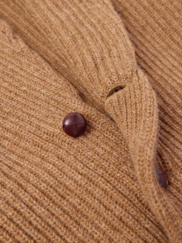Slim-Fit Shawl-Collar Ribbed Wool Cardigan - CU Slim-Fit Shawl-Collar Ribbed Wool Cardigan - CU