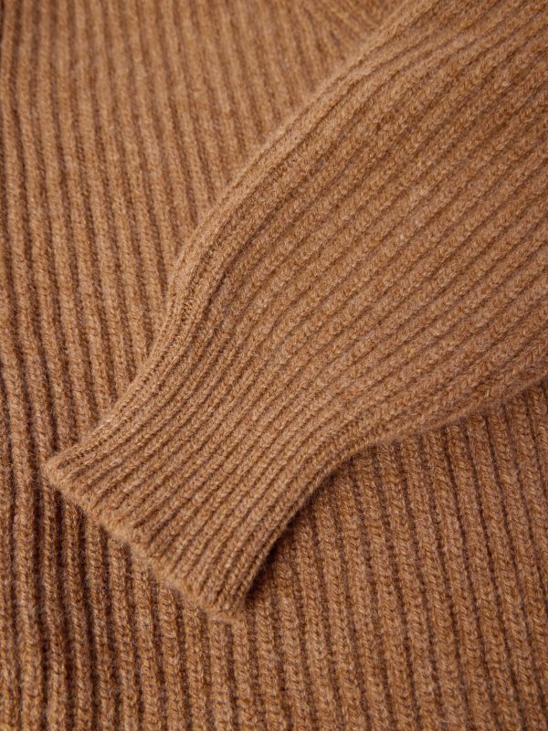 Slim-Fit Shawl-Collar Ribbed Wool Cardigan - E1 Slim-Fit Shawl-Collar Ribbed Wool Cardigan - E1
