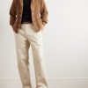 Slim-Fit Shawl-Collar Ribbed Wool Cardigan - OU Slim-Fit Shawl-Collar Ribbed Wool Cardigan - OU