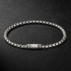 Sterling Silver Box Chain Bracelet - BK Sterling Silver Box Chain Bracelet - BK