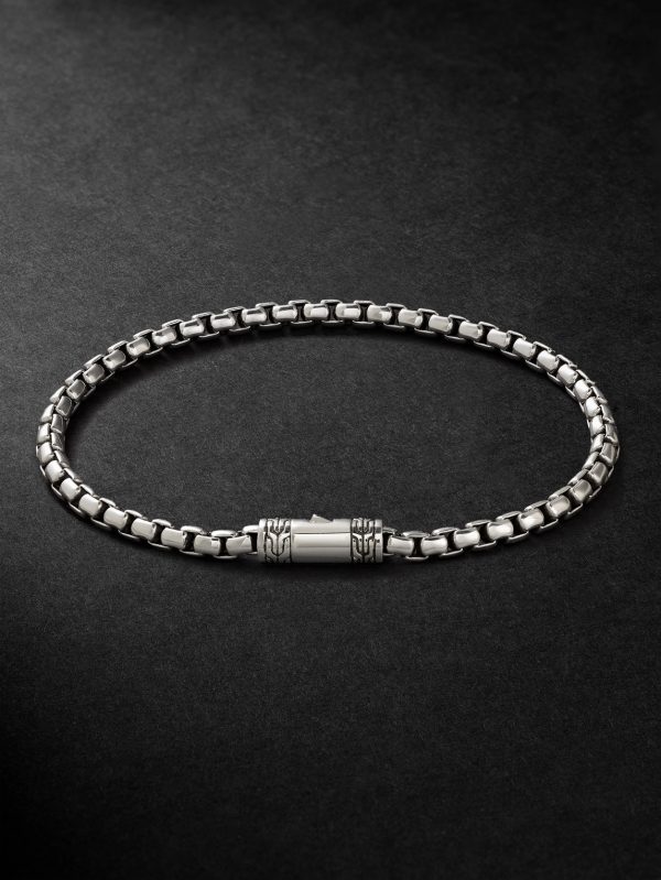 Sterling Silver Box Chain Bracelet - BK Sterling Silver Box Chain Bracelet - BK