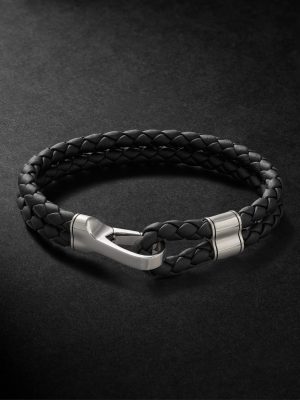 Braided Leather and Sterling Silver Bracelet Braided Leather and Sterling Silver Bracelet