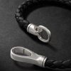 Braided Leather and Sterling Silver Bracelet - CU
