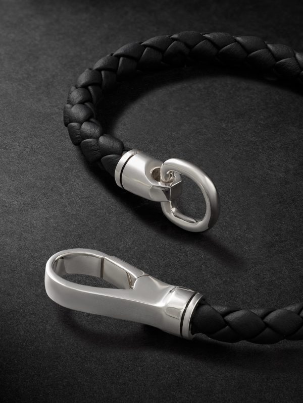 Braided Leather and Sterling Silver Bracelet - CU
