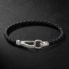 Braided Leather and Sterling Silver Bracelet