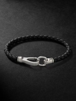 Braided Leather and Sterling Silver Bracelet Braided Leather and Sterling Silver Bracelet