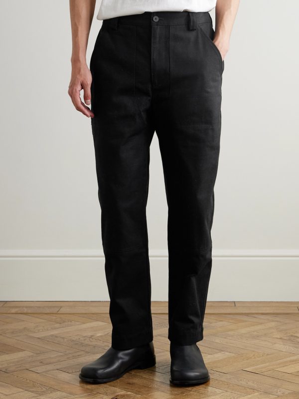 + Aaron Levine Denver Tapered Cotton-Canvas Trousers - FR + Aaron Levine Denver Tapered Cotton-Canvas Trousers - FR