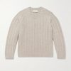 + Aaron Levine Sussex Cable-Knit Virgin Wool Sweater
