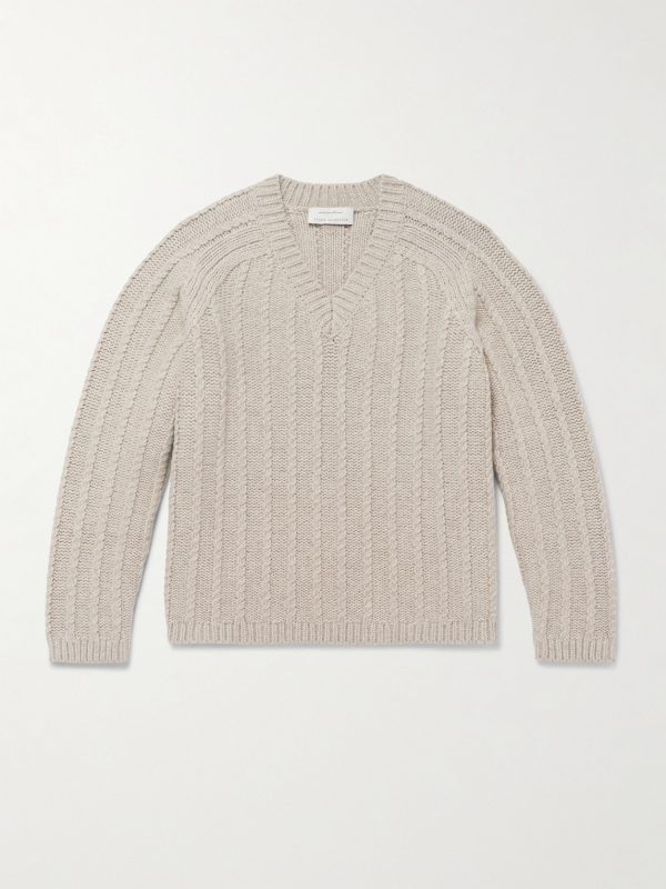 + Aaron Levine Sussex Cable-Knit Virgin Wool Sweater