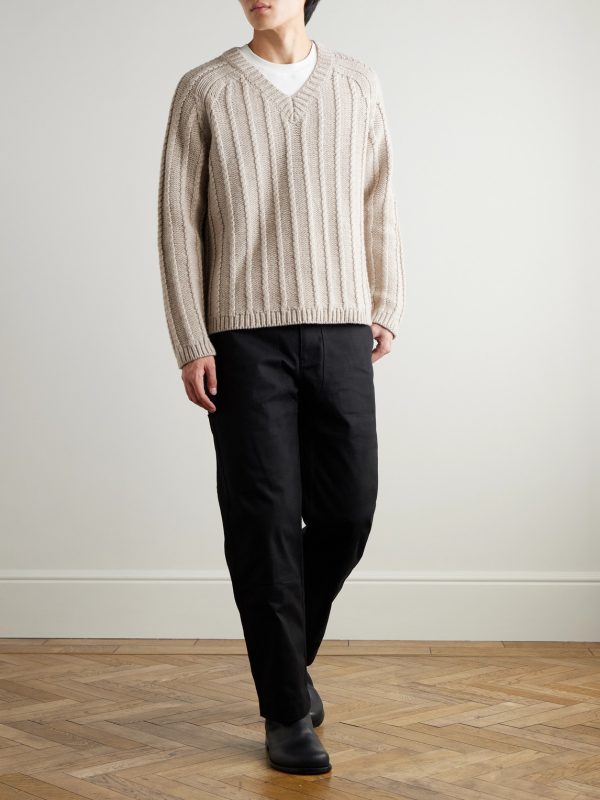 + Aaron Levine Sussex Cable-Knit Virgin Wool Sweater - OU
