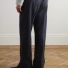 + Aaron Levine Selby Straight-Leg Pleated Wool Trousers - BK