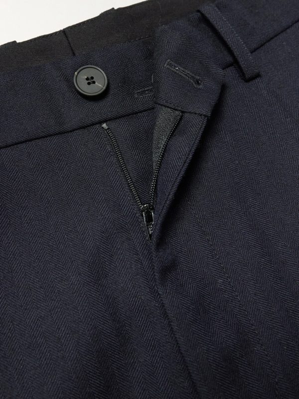 + Aaron Levine Selby Straight-Leg Pleated Wool Trousers - E1