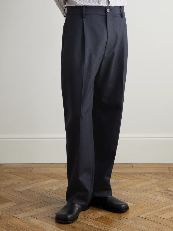 + Aaron Levine Selby Straight-Leg Pleated Wool Trousers - FR