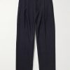 + Aaron Levine Selby Straight-Leg Pleated Wool Trousers