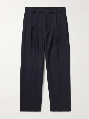 + Aaron Levine Selby Straight-Leg Pleated Wool Trousers + Aaron Levine Selby Straight-Leg Pleated Wool Trousers
