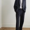 + Aaron Levine Selby Straight-Leg Pleated Wool Trousers - OU