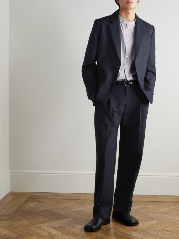 + Aaron Levine Selby Straight-Leg Pleated Wool Trousers - OU