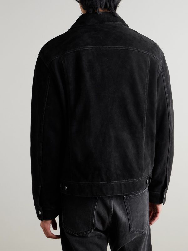 + Aaron Levine Boston Suede Trucker Jacket - BK + Aaron Levine Boston Suede Trucker Jacket - BK