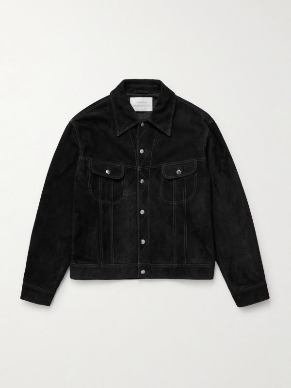 + Aaron Levine Boston Suede Trucker Jacket + Aaron Levine Boston Suede Trucker Jacket