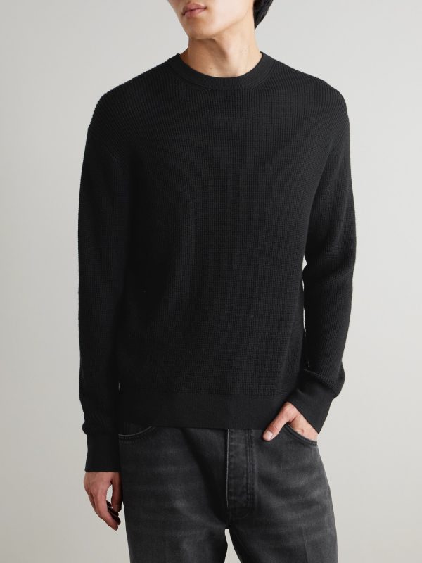 + Aaron Levine Portland Waffle-Knit Merino Wool and Cashmere-Blend - FR + Aaron Levine Portland Waffle-Knit Merino Wool and Cashmere-Blend - FR