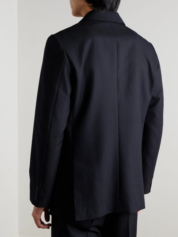 + Aaron Levine Burlington Slim-Fit Herringbone Wool Suit Jacket - BK + Aaron Levine Burlington Slim-Fit Herringbone Wool Suit Jacket - BK