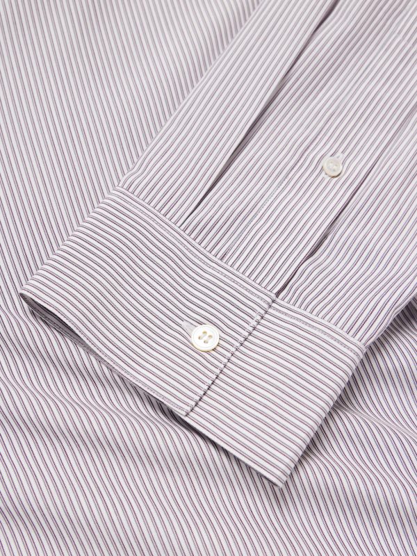 + Aaron Levine Nick Grandad-Collar Striped Cotton Shirt - E1