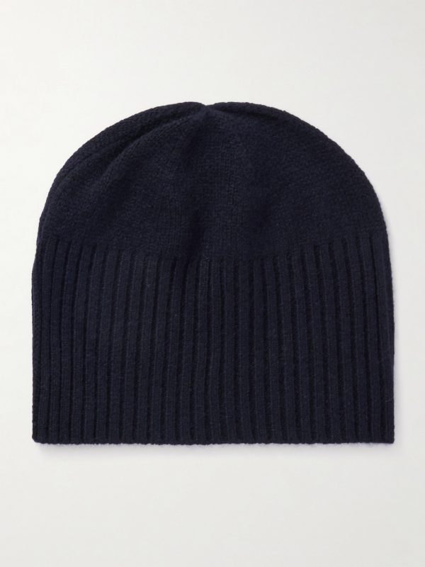 Ribbed Cashmere Beanie and Scarf Set - E1 Ribbed Cashmere Beanie and Scarf Set - E1