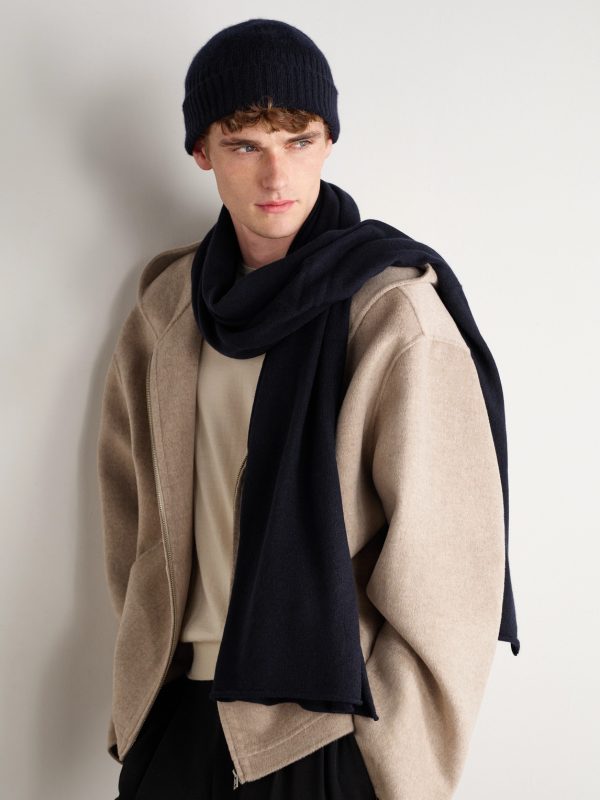 Ribbed Cashmere Beanie and Scarf Set - OU Ribbed Cashmere Beanie and Scarf Set - OU