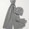 Cashmere Scarf, Beanie and Gloves Set Cashmere Scarf, Beanie and Gloves Set