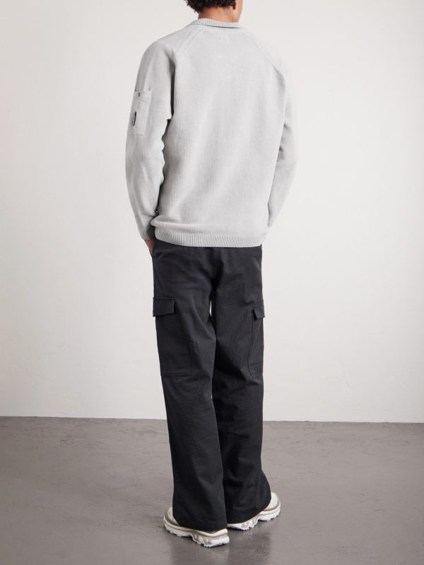 Cotton-Chenille Polo Sweater - BK Cotton-Chenille Polo Sweater - BK