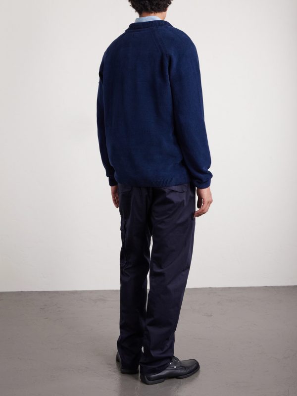 Cotton-Chenille Polo Sweater - BK Cotton-Chenille Polo Sweater - BK