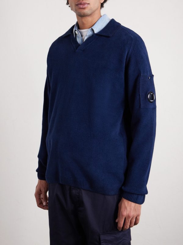 Cotton-Chenille Polo Sweater - FR Cotton-Chenille Polo Sweater - FR