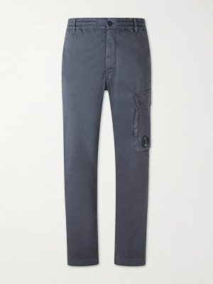 Straight-Leg Logo-Appliquéd Cotton-Blend Cargo Trousers Straight-Leg Logo-Appliquéd Cotton-Blend Cargo Trousers