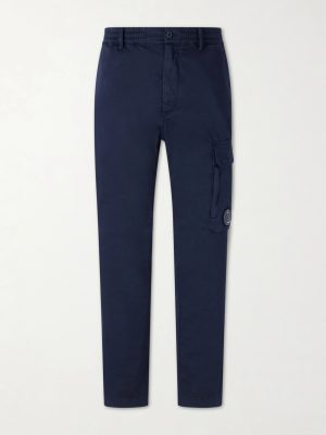 Straight-Leg Logo-Appliquéd Cotton-Blend Cargo Trousers Straight-Leg Logo-Appliquéd Cotton-Blend Cargo Trousers
