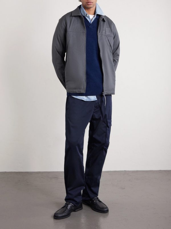 Straight-Leg Logo-Appliquéd Cotton-Blend Cargo Trousers - OU Straight-Leg Logo-Appliquéd Cotton-Blend Cargo Trousers - OU