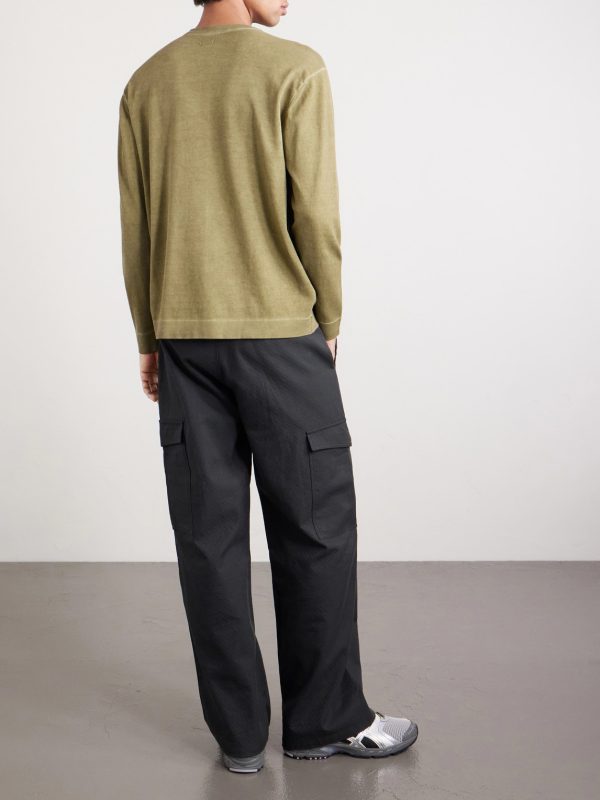 Logo-Print Garment-Dyed Cotton Sweater - BK