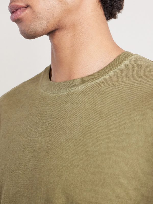 Logo-Print Garment-Dyed Cotton Sweater - E1