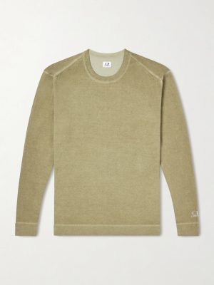 Logo-Print Garment-Dyed Cotton Sweater
