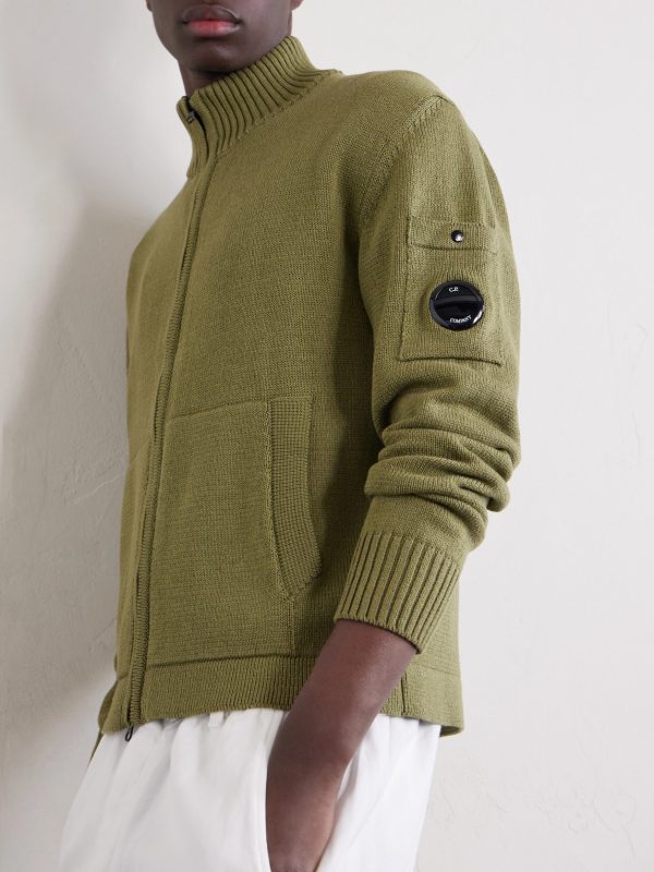 Logo-Appliquéd Knitted Cotton Zip-Up Cardigan - CU