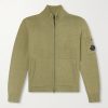 Logo-Appliquéd Knitted Cotton Zip-Up Cardigan