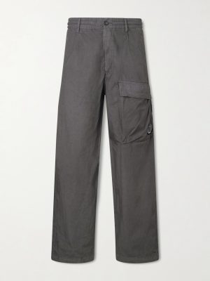 Straight-Leg Logo-Appliquéd Cotton Reps Cargo Trousers